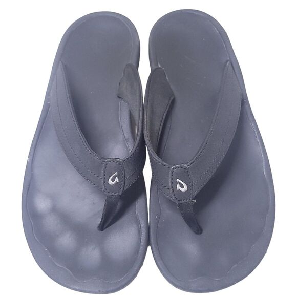 Olukai Ohana Black Flip-Flop Thong Sandals Women's 11 - Picture 7 of 12